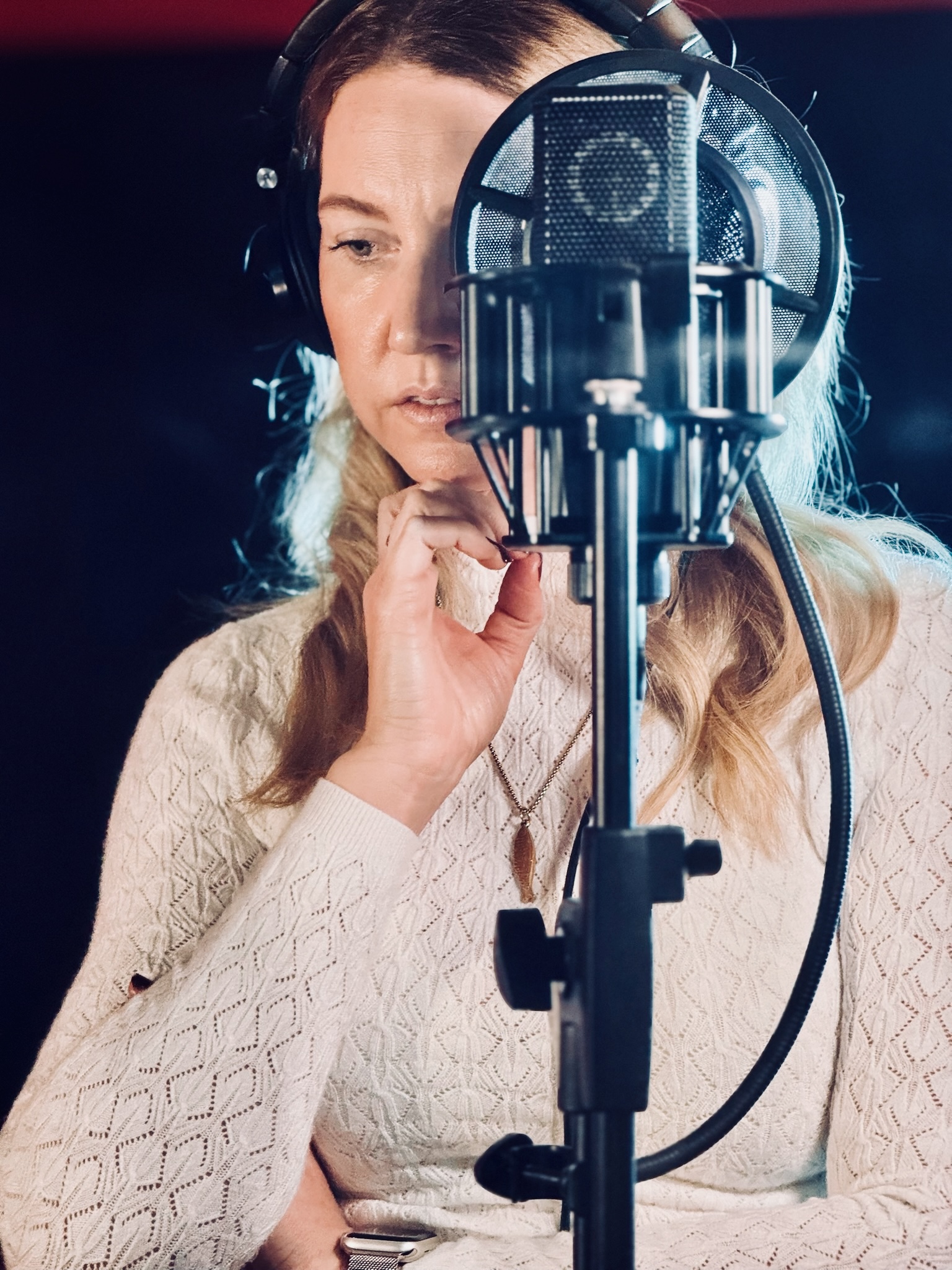 Kate in a recording studio